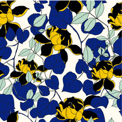 Beautiful seamless pattern with floral background.