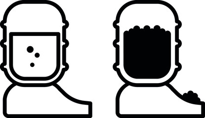 Pet food and water dispensers icon set