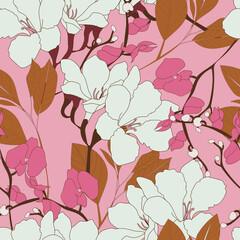 Beautiful seamless pattern with floral background.