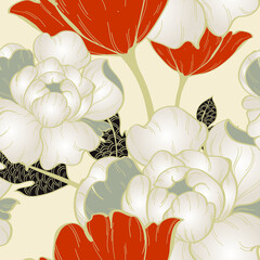 Beautiful seamless pattern with floral background.