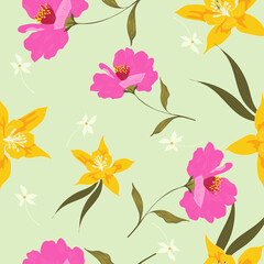 Beautiful seamless pattern with floral background.