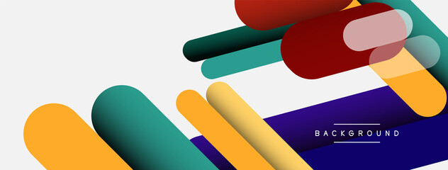 Overlapping round shapes and lines background. Vector illustration for wallpaper banner background or landing page