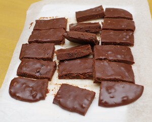チョコレート菓子を作っている