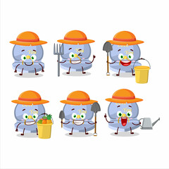 Farmer blue love ring box cute mascot character with fork