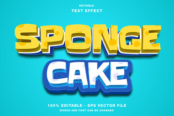 Sponge cake 3d cartoon editable text effect