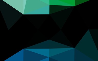 Fototapeta premium Dark Blue, Green vector abstract polygonal texture.