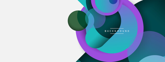 Vector round shapes circles minimal geometric background. Vector illustration for wallpaper banner background or landing page