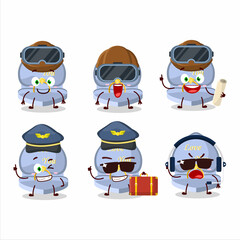 Pilot cartoon mascot blue love ring box with glasses