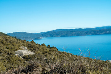 Sea view landscape with a day long exposure in Finisterra Spain