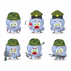 A charming soldier blue love ring box cartoon picture bring a gun machine