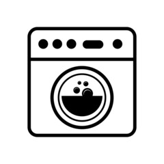 Washing Machine Icon, Flat Design Best Washing Machine Icon Vector Illustration