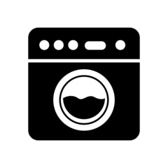 Washing Machine Icon, Flat Design Best Washing Machine Icon Vector Illustration
