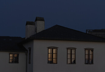 Architectural house landscape at sunset in Lugo Spain