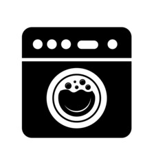 Washing Machine Icon, Flat Design Best Washing Machine Icon Vector Illustration