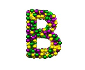 Mardi Gras Bead Themed Font Letter B