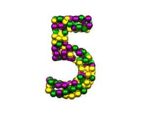 Mardi Gras Bead Themed Font Number 5