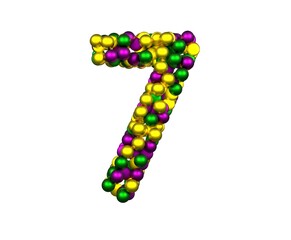 Mardi Gras Bead Themed Font Number 7