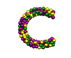 Mardi Gras Bead Themed Font Letter C