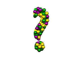 Mardi Gras Bead Themed Font Question Mark