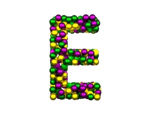 Mardi Gras Bead Themed Font Letter E