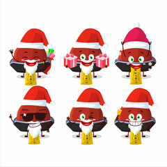 Santa Claus emoticons with red vampire hat cartoon character