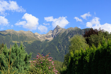 The beautiful view of Acherkogel mountain in Oetztal Alpen Tirol Austria