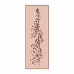 Campanula flower handdrawn. Classic logo for beauty, packaging