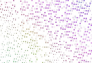 Light Pink, Green vector backdrop with dots.