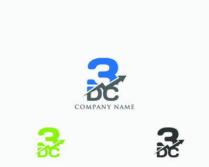 3DC Arrow Logo Design Template
