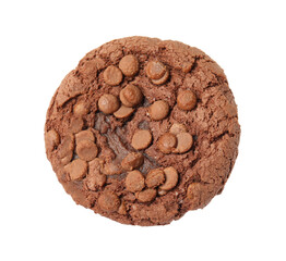 Delicious chocolate chip cookie isolated on white