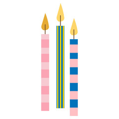 Candles vector illustration in flat color design