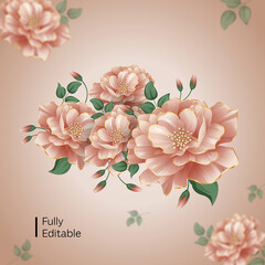 Flower bouquet editable template