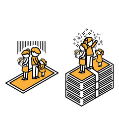 お金　通帳　アイソメ　増やす 　家族