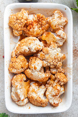 cauliflower casserole cheese second course veggie fresh portion healthy meal food diet snack on the table copy space food background rustic top view keto or paleo diet veggie vegan or vegetarian food
