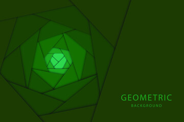 Green geometric background. Vector illustration. 