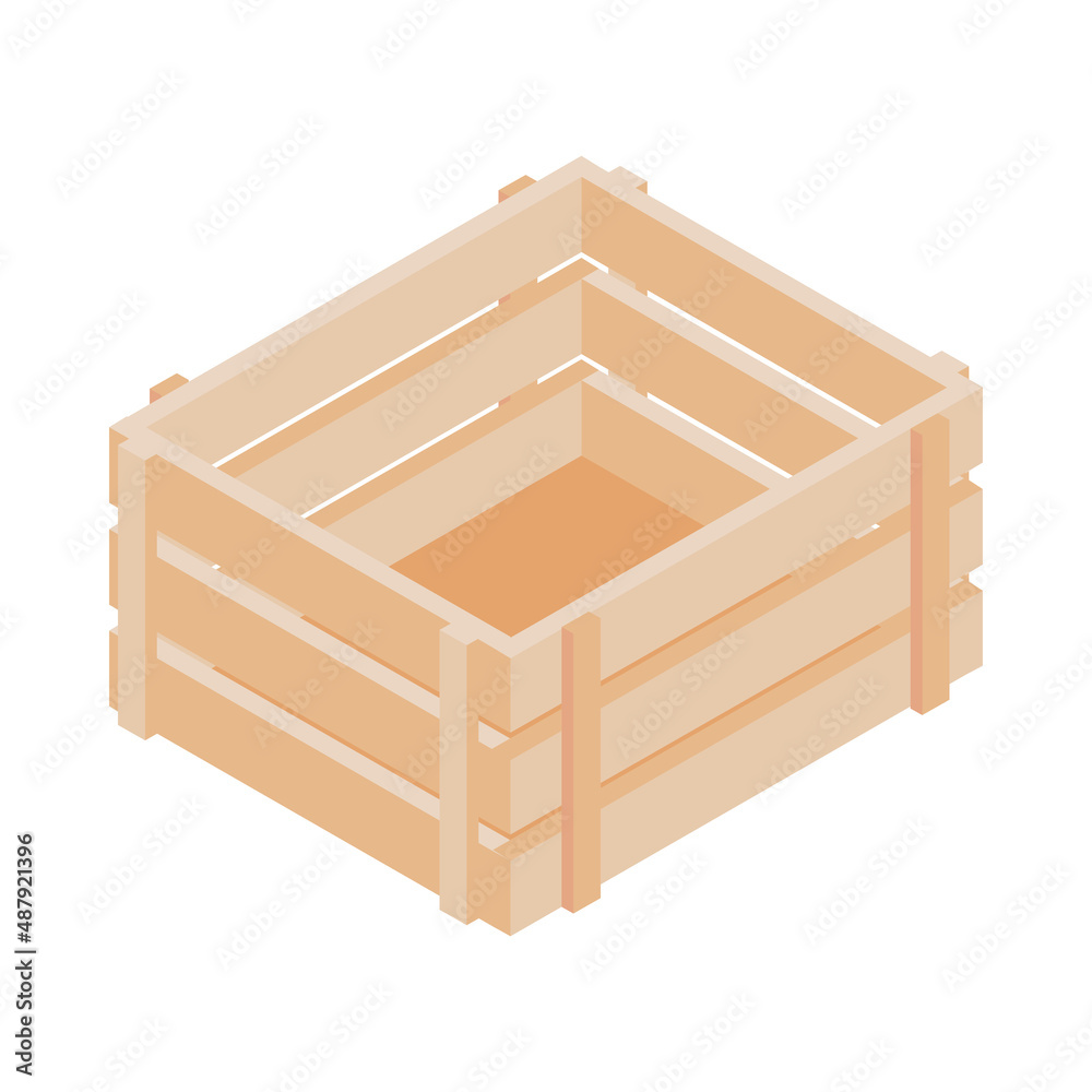 Wall mural wooden box icon