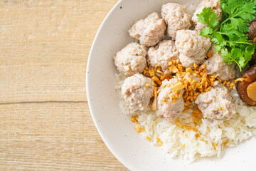 Dried Rice Porridge with Boiled Pork Bowl