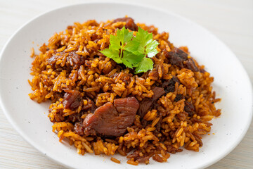 Nasi goreng - fried rice with pork in Indonesia style