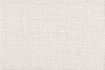 Rectangular white jute hessian sackcloth material background with rough texture. Blank backdrop...