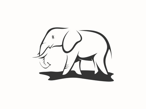 Vector image of an elephant