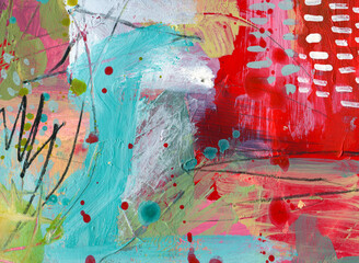 Detail of modern abstract mixed media art