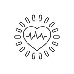Arterial blood pressure icon in flat style. Heartbeat monitor vector illustration on isolated background. Pulse diagnosis sign business concept.