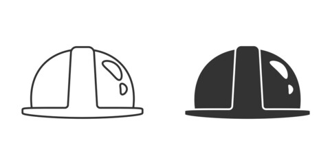 Fototapeta na wymiar Construction helmet icon in flat style. Safety cap vector illustration on isolated background. Worker hat sign business concept.