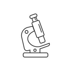 Microscope icon in flat style. Laboratory magnifier vector illustration on isolated background. Biology instrument sign business concept.