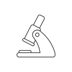 Microscope icon in flat style. Laboratory magnifier vector illustration on isolated background. Biology instrument sign business concept.