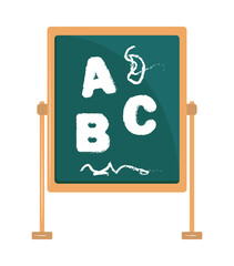 chalkboard with alphabet