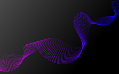 Dark background with abstract geometric gradient neon shape lines