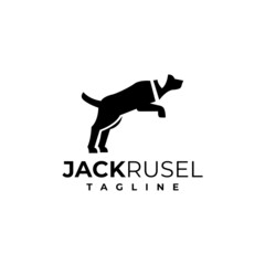 illustration vector graphic template of jack russel silhouette logo