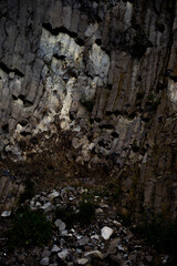 Basalt column on Hegyestu on the Balaton-Highland, Hungary. Perfect for background.