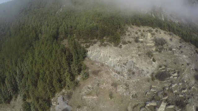 Caucasus, Ossetia. Alagir Gorge. Combat tower in the village of Upper Mizur.
